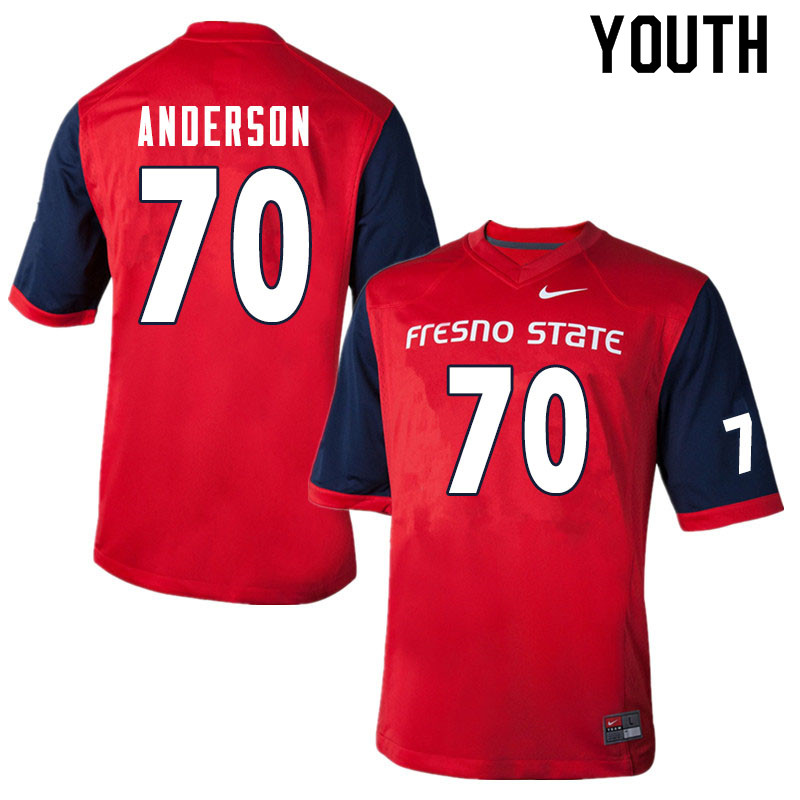 Youth #70 Tim Anderson Fresno State Bulldogs College Football Jerseys Sale-Red - Click Image to Close